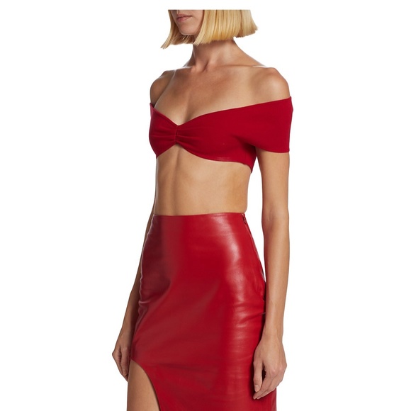 Zeynep Arcay red knit cropped top NWT Sz 2 - Picture 5 of 16